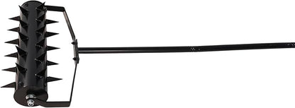 Rolling Manual Lawn Aerator, 58-Inch Handle Manual Push Spike Aerator for Gardens, Yards, and Farmland, Deep Soil Penetration for Healthy Grass and Improved Lawn Growth Manual Aerator Tool Black