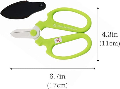 Japanese Florist Scissors – Professional Ultra Sharp Flower Shears Made in JAPAN for Ikebana Floral Design & Gardening SAKAGEN HAND CREATION F-170 (Light Green)