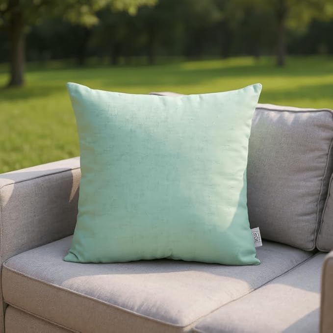 RSH DECOR: Sunbrella Square Throw Pillows Set of 2 | 17" x 17" | Water and Fade-Resistant Performance Fabric | Outdoor Pillow Covers with Down-Alternative Inserts | Canvas Spa
