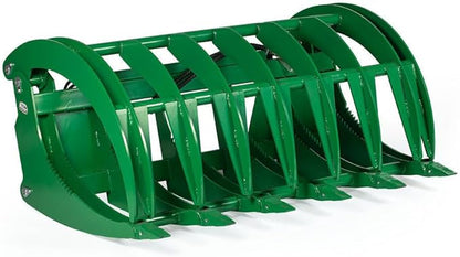 Titan Attachments 72" HD Root Grapple Rake Attachment, Fits John Deere Hook & Pin Tractors, Twin 3,000 PSI Cylinders, Clears Rocks, Logs, Brush, & Debris, Tractor Accessories & Attachments