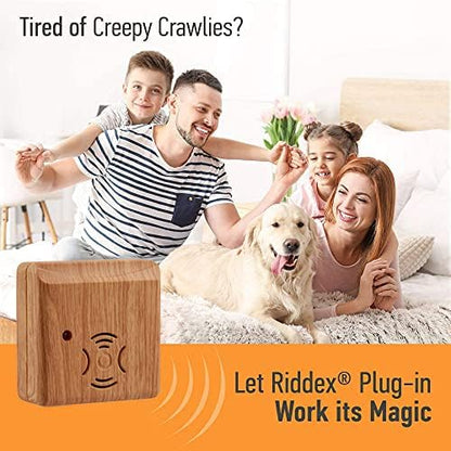 Riddex Sonic Plus Ultrasonic Pest Repeller, Plug in with Outlets for Indoor Use - Insect Repellent - Bug Repellents for Home Defense - Protect Against Rodents and Insects (3 Pack Wood)