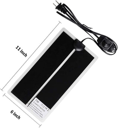 KABASI 2PCS Reptile Heating Mat, Waterproof Reptile Heat Pad Under Tank Terrarium with Temperature Control, Safety Adjustable Reptile Heat Mat for Turtle, Tortoise, Snakes, Lizard, Gecko, 7W