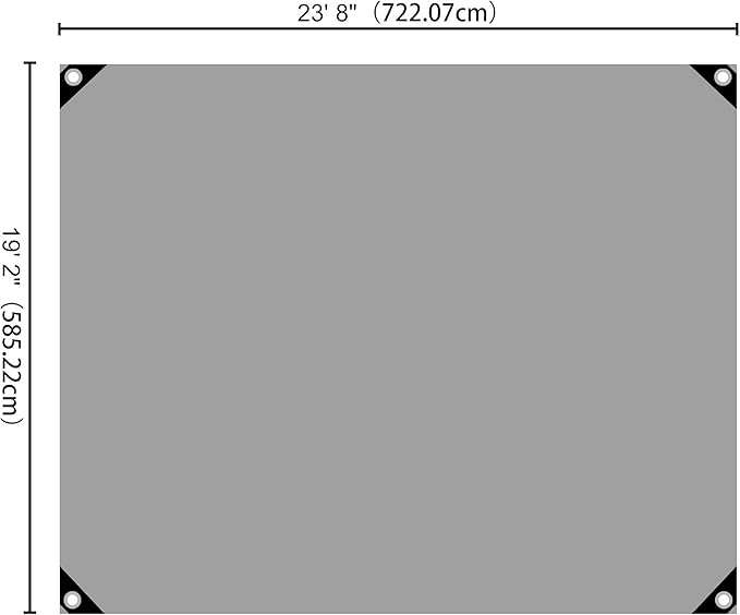 Yescom Large Tarps Waterproof 10 Mil Heavy Duty Reinforced Poly Outdoor Tarp 20' x24' with Grommets for Outdoor Camping Tent Boat Silver & Black