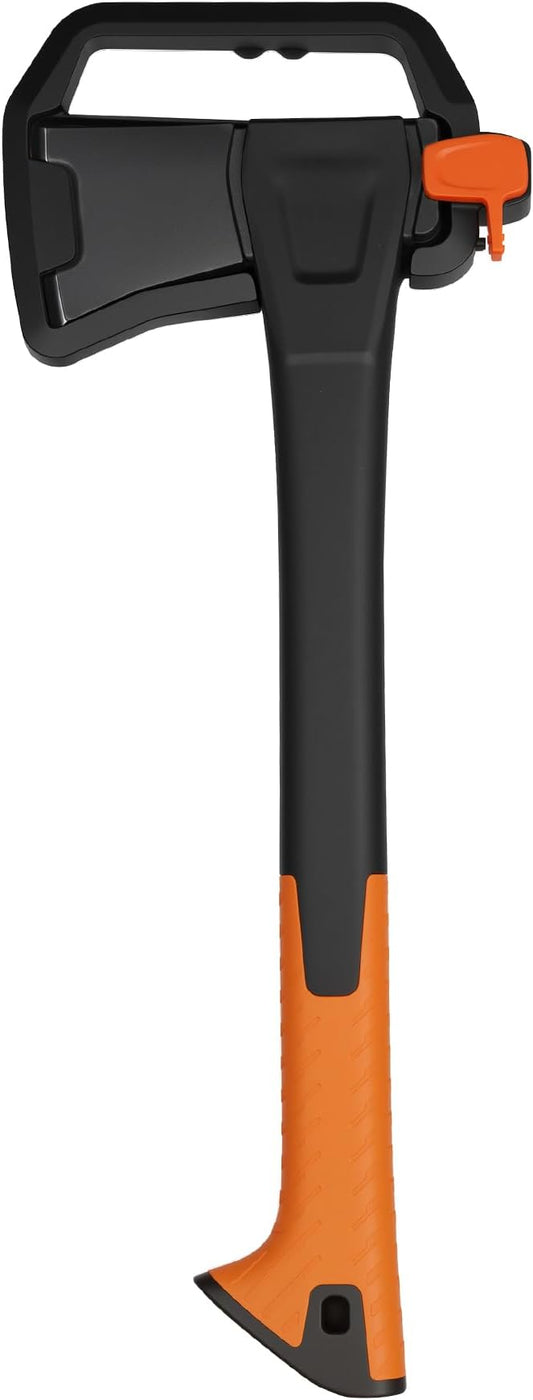 X18 Hatchet Axe, 18” Camping Axe for Wood Splitting & Kindling with Nylon Hollow Handle, Anti-Slip Shock Absorption Grip for Outdoor Survival, Firewood, Hiking & Yard Tools