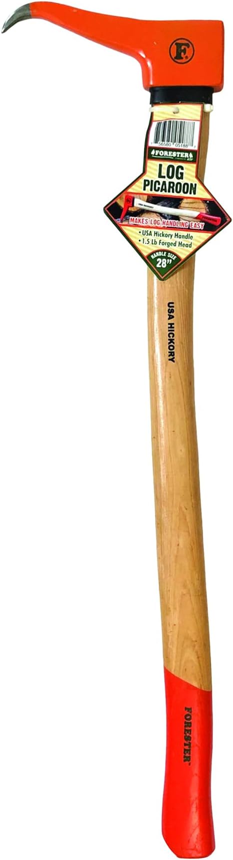 FORESTER Pickaroon Logging Tool 28in | USA Hickory Handle | Hookaroon Logging Tool | Log Roller Tool & Forestry Tools for Dragging and Stacking Logs