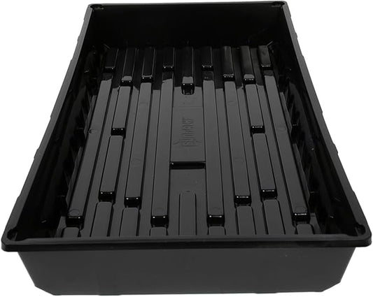 SUNPACK 10" x 20" Mega Plastic Seed Starting Tray, Black, 2.5" - No Drainage Holes, Ideal for Greenhouses or Indoor Gardening - Made of Thick, Strong Plastic