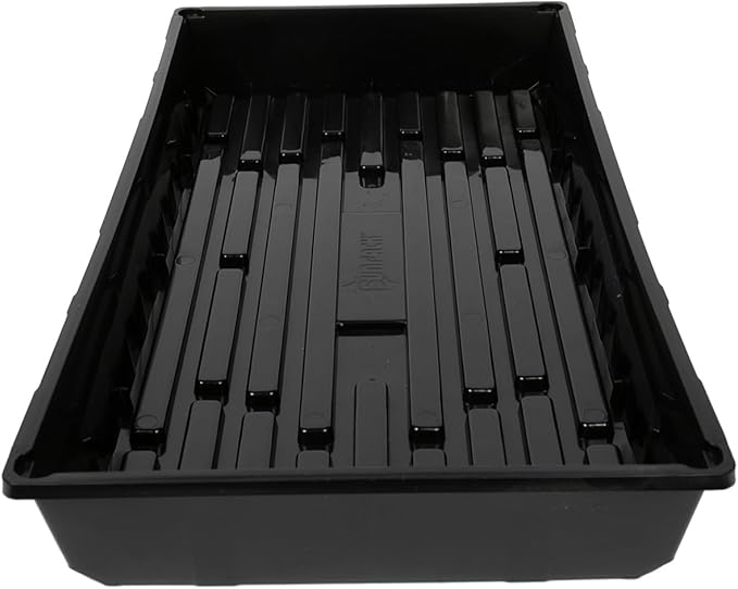 SUNPACK 10" x 20" Mega Plastic Seed Starting Tray, Black, 2.5" (Pack of 30) - No Drainage Holes, Ideal for Greenhouses or Indoor Gardening - Made of Thick, Strong Plastic