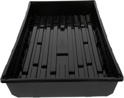 SUNPACK 10" x 20" Mega Plastic Seed Starting Tray, Black, 2.5" - No Drainage Holes, Ideal for Greenhouses or Indoor Gardening - Made of Thick, Strong Plastic