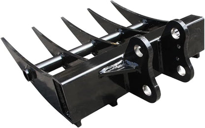 Mini Excavator Attachment Rake, Metal Material, Hole Diameter: 25MM/0.98in, Suitable for 1 - Ton Mini Excavators
