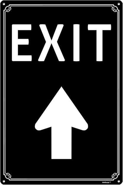 12x16" Exit Sign with Up Arrow - High-Intensity Aluminum Parking Lot Sign, Weatherproof & Fade-Resistant, Ideal for Outdoor & Indoor Use - Curbside Sign