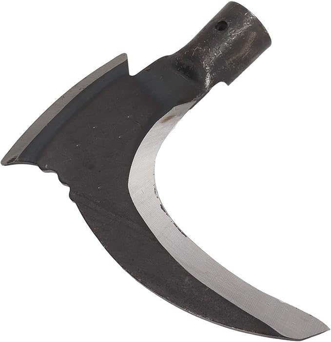 Luqeeg Weeding Sickle, High Manganese Steel Double Sickle Gardening Multipurpose Manual Agricultural Weeding Tools for Gardening Tools (Single Cutter Head)