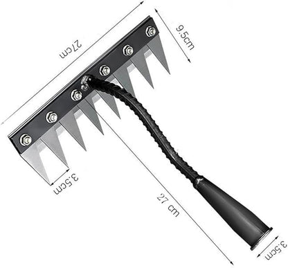 Gardening Hand Weeder Puller Tool, Manual Weeder with Detachable Blade Weeder Puller Tool,High-Carbon Steel Weed Removal Tool for Farm Lawn Garden, 5/6/7/8 Teeth Sizes (8 Teeth)
