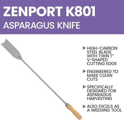 Zenport K801 Asparagus Knife Harvest Tool, 25-Inch, Beige - 3 Pack
