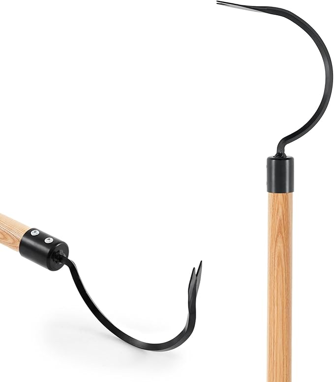 Long Handle Weeder Hook Garden Weeder Tool Versatile Cultivator Garden Tool 54 Inch Hardwood Handle with 8 Inch Alloy Steel Blade for Gardening, Yard, Lawn, Patio Digging, Edging and Planting