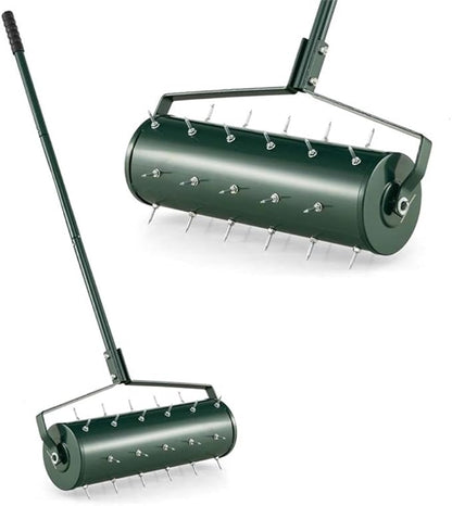 Pemberly Row 21 inch Manual Lawn Aerator Heavy Duty Grass Tool Green