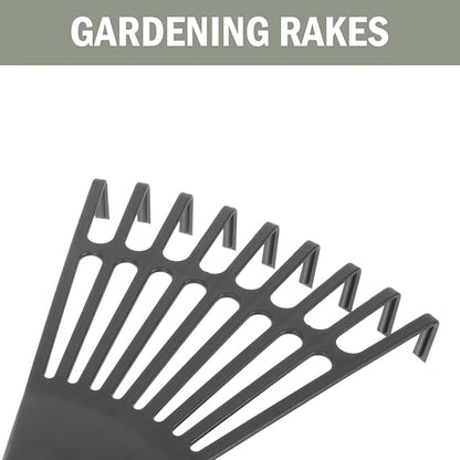 BESPORTBLE 2-Pack Small Hand Rakes - Lightweight Plastic Garden Rakes for Raised Garden Bed, Leaves, Lawns & Tight Spaces, Easy-Grip Ergonomic Handle (No Rust/Bend)