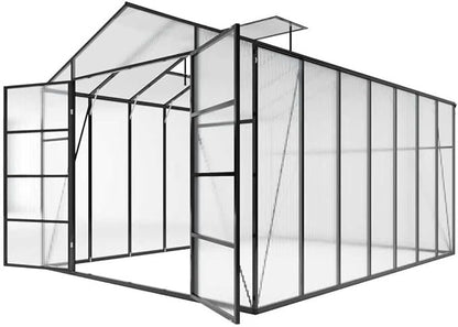 10 * 14 * 8.7FT Greenhouse for Outdoors,Polycarbonate Greenhouse with Stronger Wind Protection and Roof Vent,Walk-in Large Aluminum Sunroom Winter Proof,Black