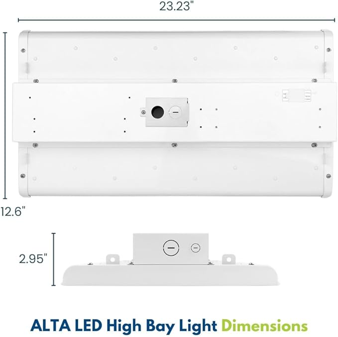 Pack of 2 ALTA LED LED Bay Ceiling Shop Light - 2FT - 105W/90W/80W - 16,500 Lumens - 5000K/4000K Selectable - 120-277V - 250W Metal Halide Equal