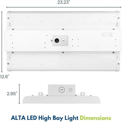ALTA LED LED Bay Ceiling Shop Light - 2FT - 105W/90W/80W - 16,500 Lumens - 5000K/4000K Selectable - 120-277V - 250W Metal Halide Equal
