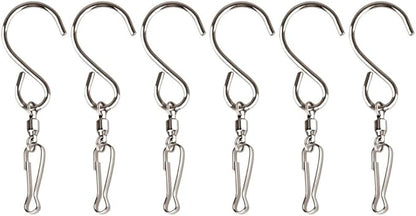 KUUQA Swivel Hooks Clips for Hanging Wind Spinners Wind Chimes Crystal Twisters Party Supply(6 Pack)