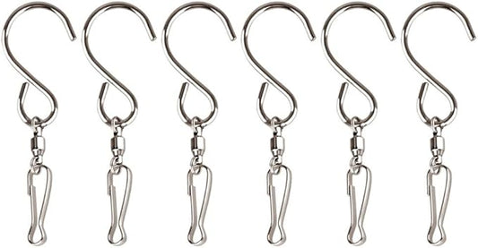KUUQA Swivel Hooks Clips for Hanging Wind Spinners Wind Chimes Crystal Twisters Party Supply(6 Pack)