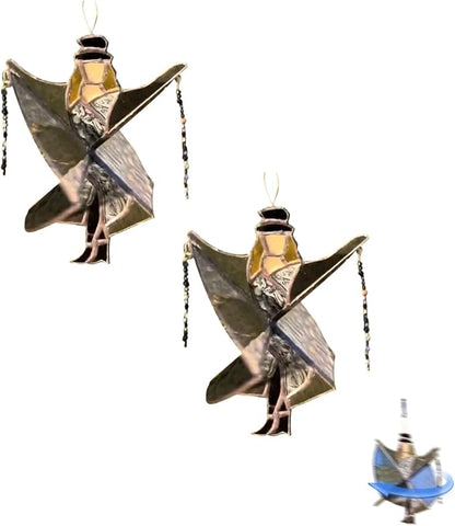 Dancing Lady Stained Glass Spinner, Stained Glass Suncatcher Decor, Decorative Wind Spinner for Window, Garden, Porch, Home Decoration (2PCS)
