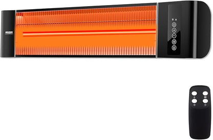 ROVSUN 1500W Outdoor Electric Heater, Patio Wall Mounted Heater with 12H Timer, 3 Adjustable Modes, 3s Instant Heating for Indoor Outdoor Backyard Garage (1 Set)