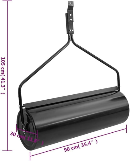 Garden Lawn Roller for Lawn Garden Yard, Grass Aerator, Yard Roller Black 16.6 gal Iron