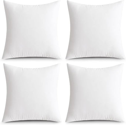 MIULEE Pack of 4 24x24 Inch Outdoor Pillow Inserts Waterproof Decorative Throw Pillow Insert, Square Lumbar Garden Pillow Form for Patio Sofa Couch