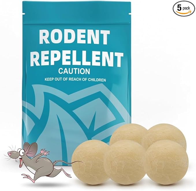Rodent Repellent, Mice Repellent Indoor, Mouse Repellents Outdoor, Peppermint to Repel Mice and Rats, Mouse Deterrent, Rat Repellant for House, Mice Control for Car/Garage-5P