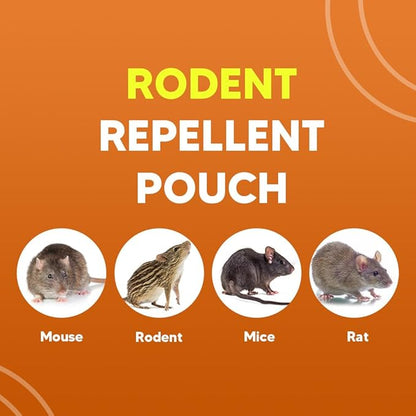 Rodent Repellent Pouches, Rodent Repellent for Car Engines, Mice Repellent Indoor, Natural Peppermint Mouse Repellent, Get Rid of Rodent/Rat & Mice, Safe for Children and Pets - 8P