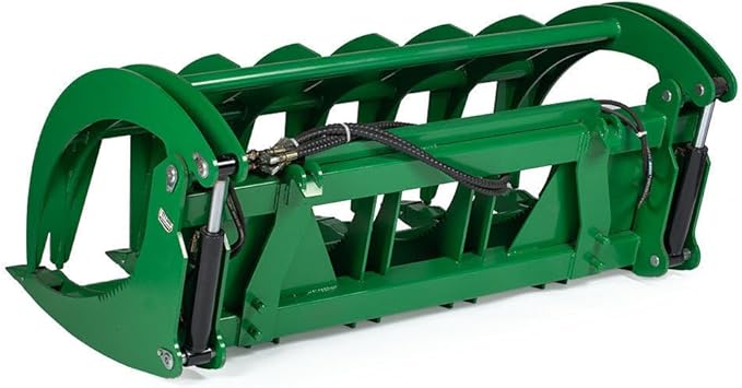 Titan Attachments 72" HD Root Grapple Rake Attachment, Fits John Deere Hook & Pin Tractors, Twin 3,000 PSI Cylinders, Clears Rocks, Logs, Brush, & Debris, Tractor Accessories & Attachments