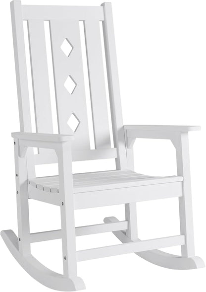 Oversized Rocking Chair, Outdoor Rocking Chair for Adults, All Weather Resistant Porch Rocker for Lawn Garden, 350lbs Weight Capacity