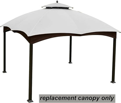 Hugline Outdoor Replacement Canopy Top Double Tier Gazebo Roof Cover for Lowe's Allen Roth 10x12 Gazebo #GF-12S004B-1 (Gray)