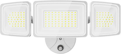 Onforu Dusk to Dawn Outdoor Lighting,100W 9000LM Bright LED Flood Lights,IP65 Waterproof 3 Adjustable Heads Security Lights Fixture,6500K White OutdoorLighting for Garage,Patio,Yard