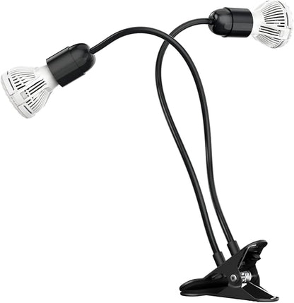 SANSI LED Grow Lights for Indoor Plants, Lifetime Free Bulb Replacement, 300W Full Spectrum Dual Gooseneck Clip Plant Grow Light with Optical Lens for High PPFD Growing Power Lamp