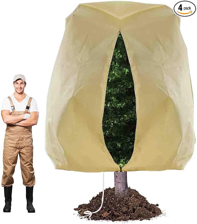 TCBWFY 95x80 Inch Huge Plant Covers Freeze Protection Frost Cloth for Outdoor Plants,2.82oz/yd² Thickened Winter Tree Covers with Zipper Drawstring,Frost Blanket from Wind,Pest and Animal