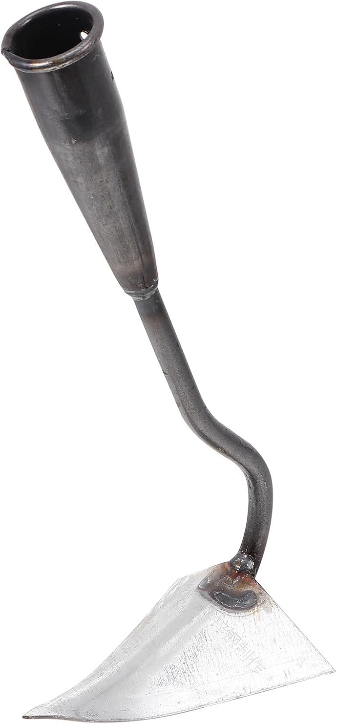 DOITOOL Iron Triangle Garden Hoe 12.4 Inch Weeding Hoe Stainless Steel Blade Manual Weeder Garden Tool for Weeding Gardening Loosening Edging Cultivating Farm