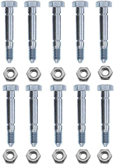 for 53200500 Snow Blower Shear Bolt 10 Pack Replaces 510016 532005 51001600 59071 510016 01036500 1/4" Diameter Fits Compact Two-Stage Snow blowers