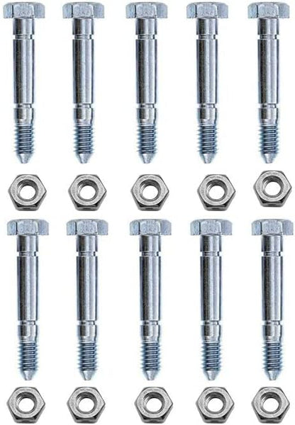 for 53200500 Snow Blower Shear Bolt 10 Pack Replaces 510016 532005 51001600 59071 510016 01036500 1/4" Diameter Fits Compact Two-Stage Snow blowers