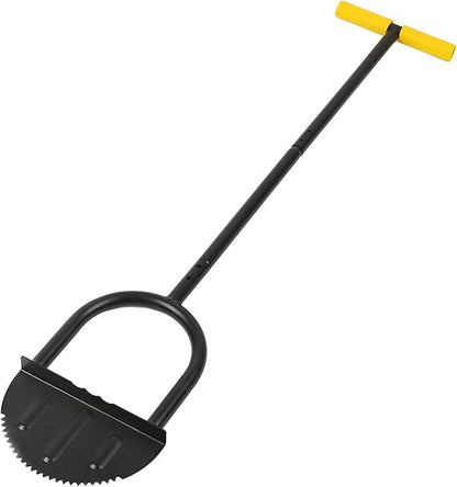 Lawn Edger Tool, Manual Grass Edger, Saw Tooth Garden Edger Hand with Long Handle, Manual Edger, Half Moon Edger for Yard, Garden, Landscaping, Sidewalk, Cable Burying