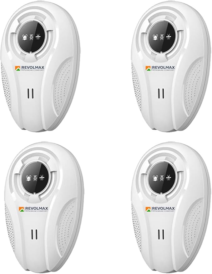T-Ultrasonic Pest Control 4-Pack: Indoor Plug-in Mice, Rodent, Squirrel, Insect Repellent & Roach Killer, Ant, Spider,Bats, Bed Bug, Squirrel, Flea Spray, Mouse Trap Alternative for Home