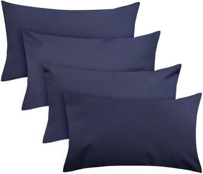 Covers & All Premium Square Throw Pillow Inserts with Covers Set of 4, 14 x 22 Inches Navy Blue, Decorative Cushions for Couch Sofa Home Decor Office Travel UV Resistant Waterproof Soft Cushions