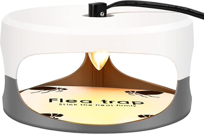 Flea Traps for Inside Your Home 2 Packs, Flea Trap for Indoor, Bed Bug Killer with Sticky Pads & Light Bulb Replacement, Natural Flea Infestation Treatment