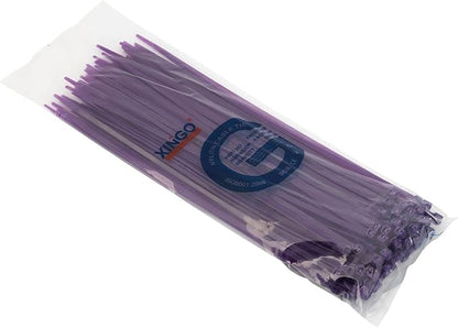 XINGO 100PCS Cable Zip Ties Heavy Duty, Premium Nylon Plastic Wire Ties with 50 Pounds Tensile Strength, Self-Locking Black Nylon Zip Ties for Indoor and Outdoor (12 inch, Purple)