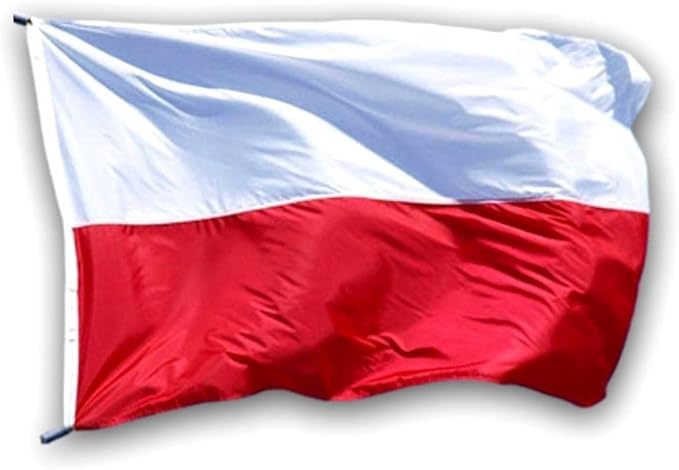 US Flag Factory - 3x5 FT Poland Polish Flag (Sewn Stripes) Outdoor SolarMax Nylon (No Seal) - Premium Quality - 100% Made in America (3x5 FT)
