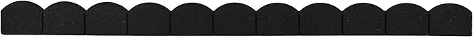 Playsafer L Shaped Flexible Rubber Scalloped Edger for Lawns Landscaping and Playground | Easy No Dig Installation| 4' Long (1, Black)