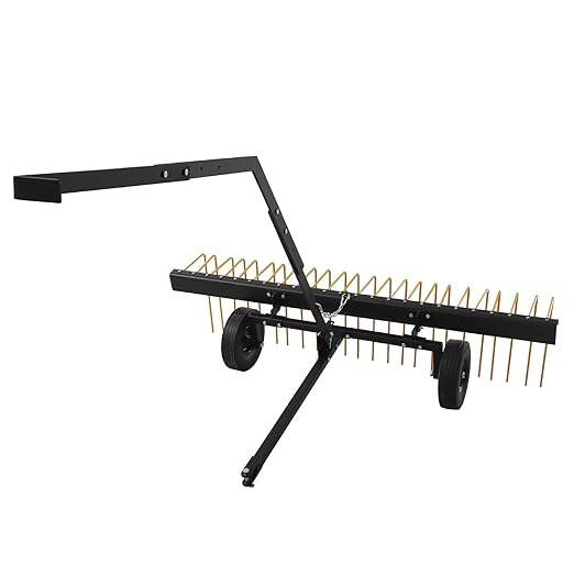 60 Inch ATV Tow Behind Durable Corrosion Resistant Steel Pine Straw Rake