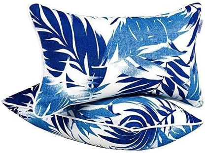 Outdoor Lumbar Pillows - Decorative Pillows with Insert Included Set of 2 Outdoor Pillows for Patio Furniture 12x20 Inch