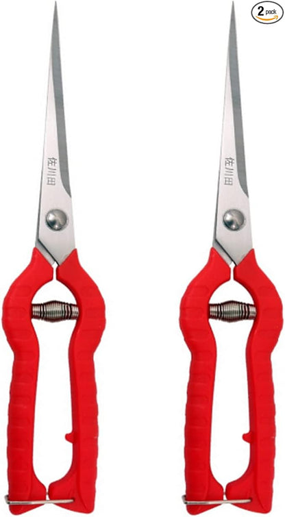 2pack Zsling Extra Long Edge Stainless Steel Pruning Shears Fruit Trees Bonsai Sharp Garden Scissors Tool